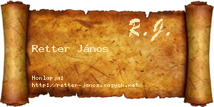 Retter János névjegykártya
